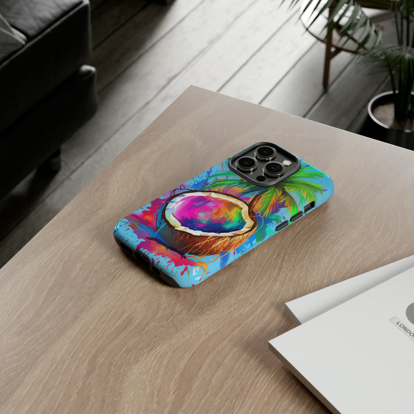 Coconut Colorful Hawaiian Tropical Phone Case, 808, Island Tropics, Wireless Compatible, Protective Cell Phone Case iPhone, Samsung, Pixel