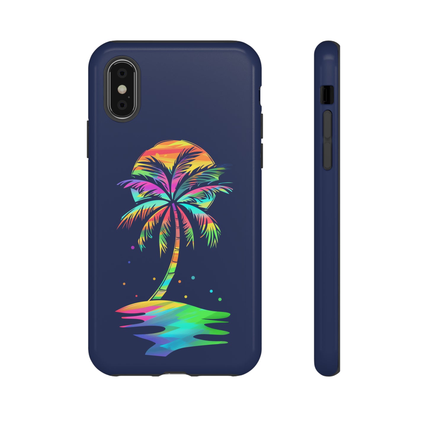 Night Palm Tree Hawaiian Phone Case, Tropical, Hibiscus, Wireless Compatible, Protective Cell Phone Case for iPhone, Samsung, Pixel phones