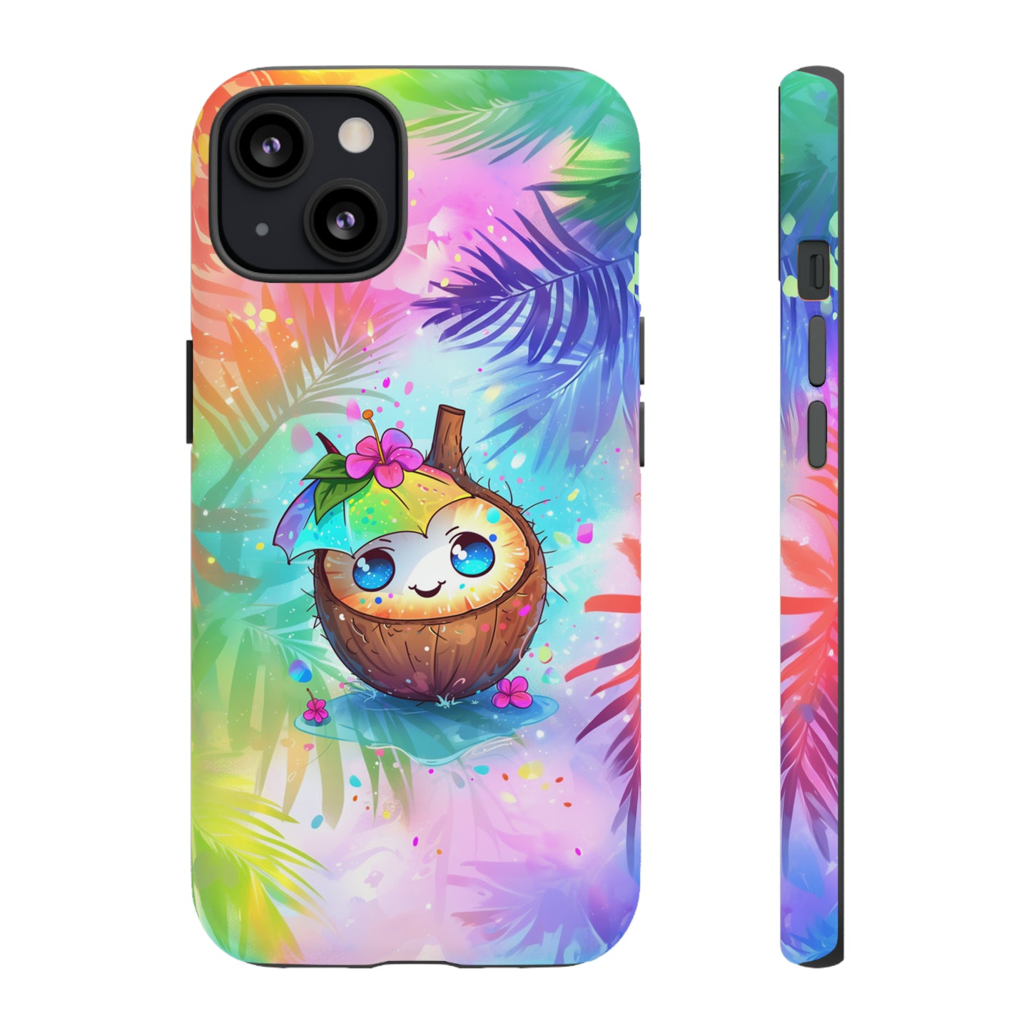 Cute Anime Coconut Hawaiian Tropical Phone Case, 808, Island Tropics, Wireless Compatible, Protective Cell Phone Case iPhone, Samsung, Pixel