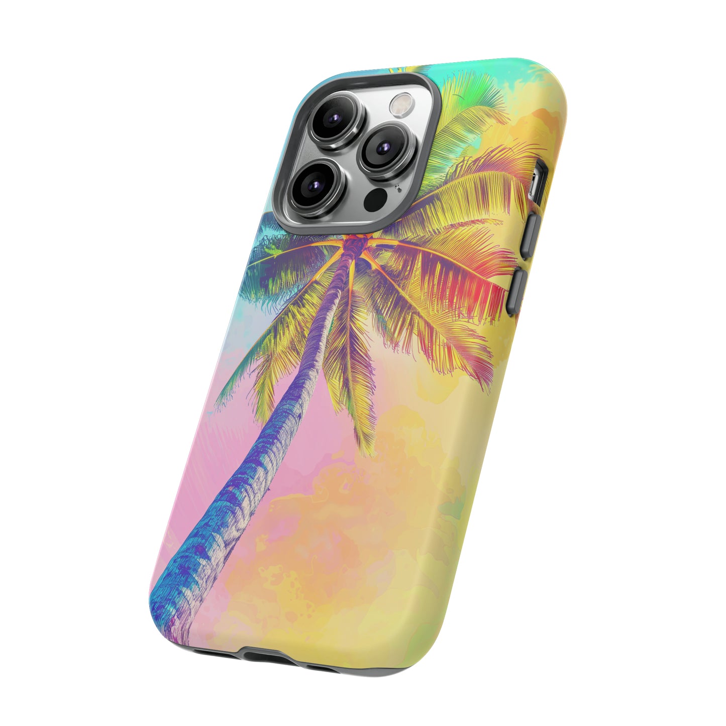 Palm Tree Colorful Hawaiian Tropical Phone Case, 808, Island Tropics, Wireless Compatible, Protective Cell Phone Case iPhone, Samsung, Pixel