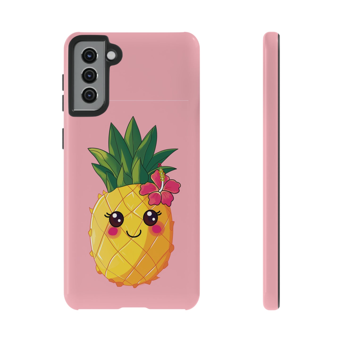 Cute Pineapple Hawaiian Phone Case, Tropical, Hibiscus, Wireless Compatible, Protective Cell Phone Case for iPhone, Samsung, Pixel phones