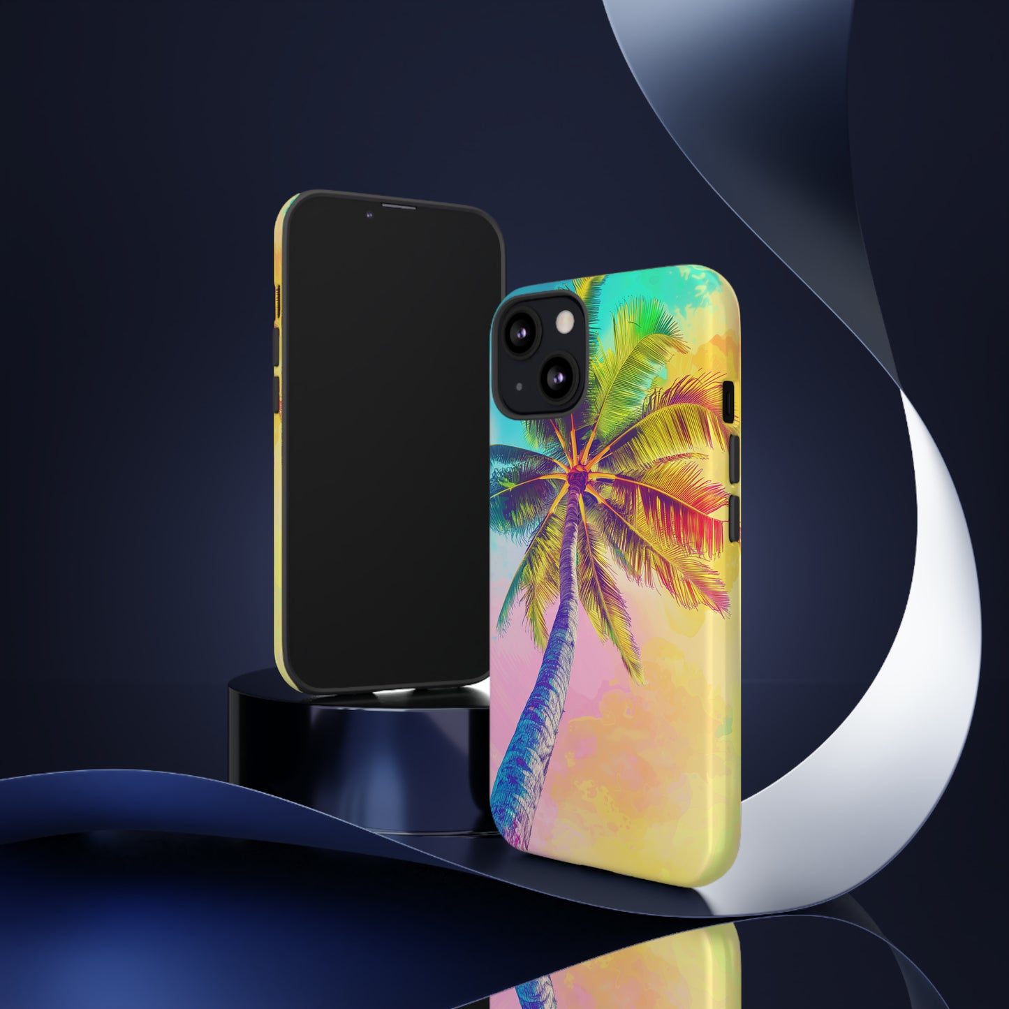 Palm Tree Colorful Hawaiian Tropical Phone Case, 808, Island Tropics, Wireless Compatible, Protective Cell Phone Case iPhone, Samsung, Pixel