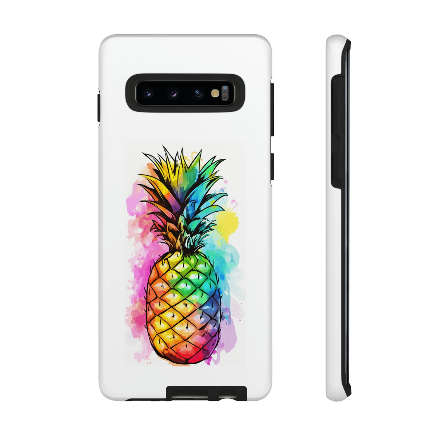 Color Splash Pineapple Hawaiian Phone Case, Tropical, Hibiscus, Wireless Compatible, Protective Cell Phone Case for iPhone, Samsung, Pixel