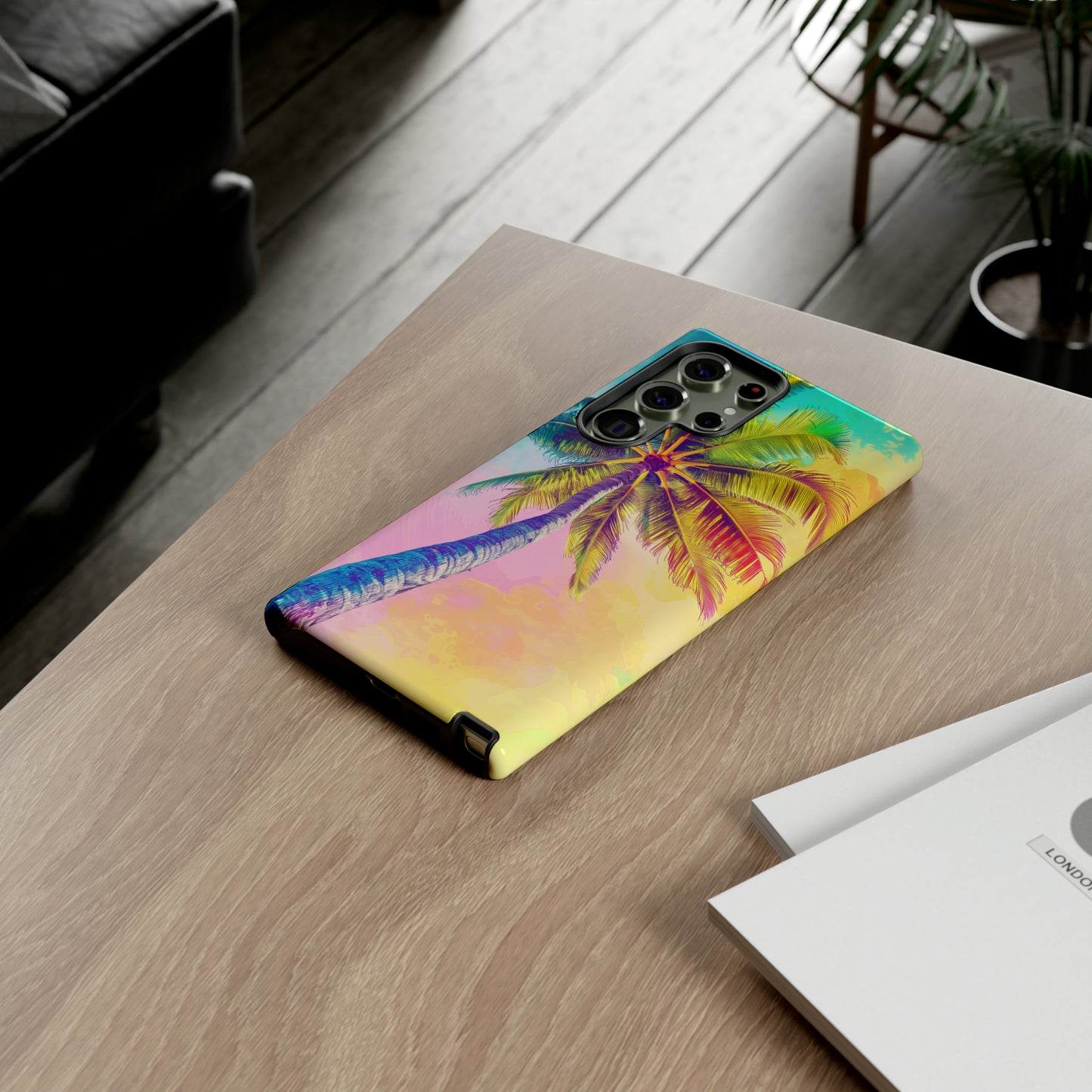 Palm Tree Colorful Hawaiian Tropical Phone Case, 808, Island Tropics, Wireless Compatible, Protective Cell Phone Case iPhone, Samsung, Pixel