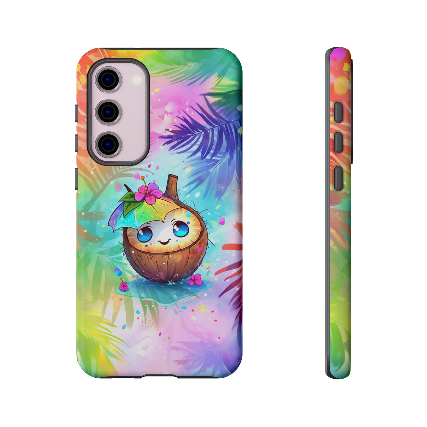 Cute Anime Coconut Hawaiian Tropical Phone Case, 808, Island Tropics, Wireless Compatible, Protective Cell Phone Case iPhone, Samsung, Pixel