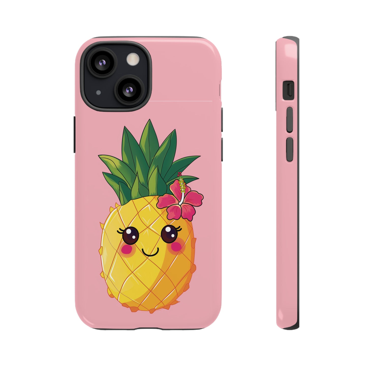 Cute Pineapple Hawaiian Phone Case, Tropical, Hibiscus, Wireless Compatible, Protective Cell Phone Case for iPhone, Samsung, Pixel phones