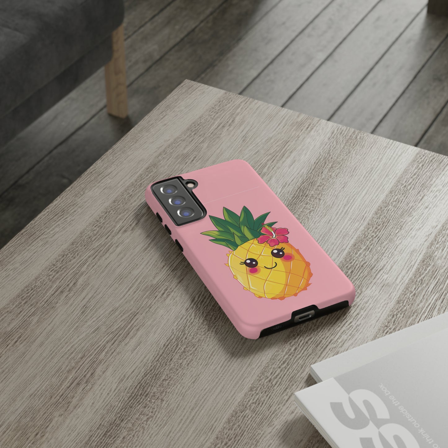 Cute Pineapple Hawaiian Phone Case, Tropical, Hibiscus, Wireless Compatible, Protective Cell Phone Case for iPhone, Samsung, Pixel phones