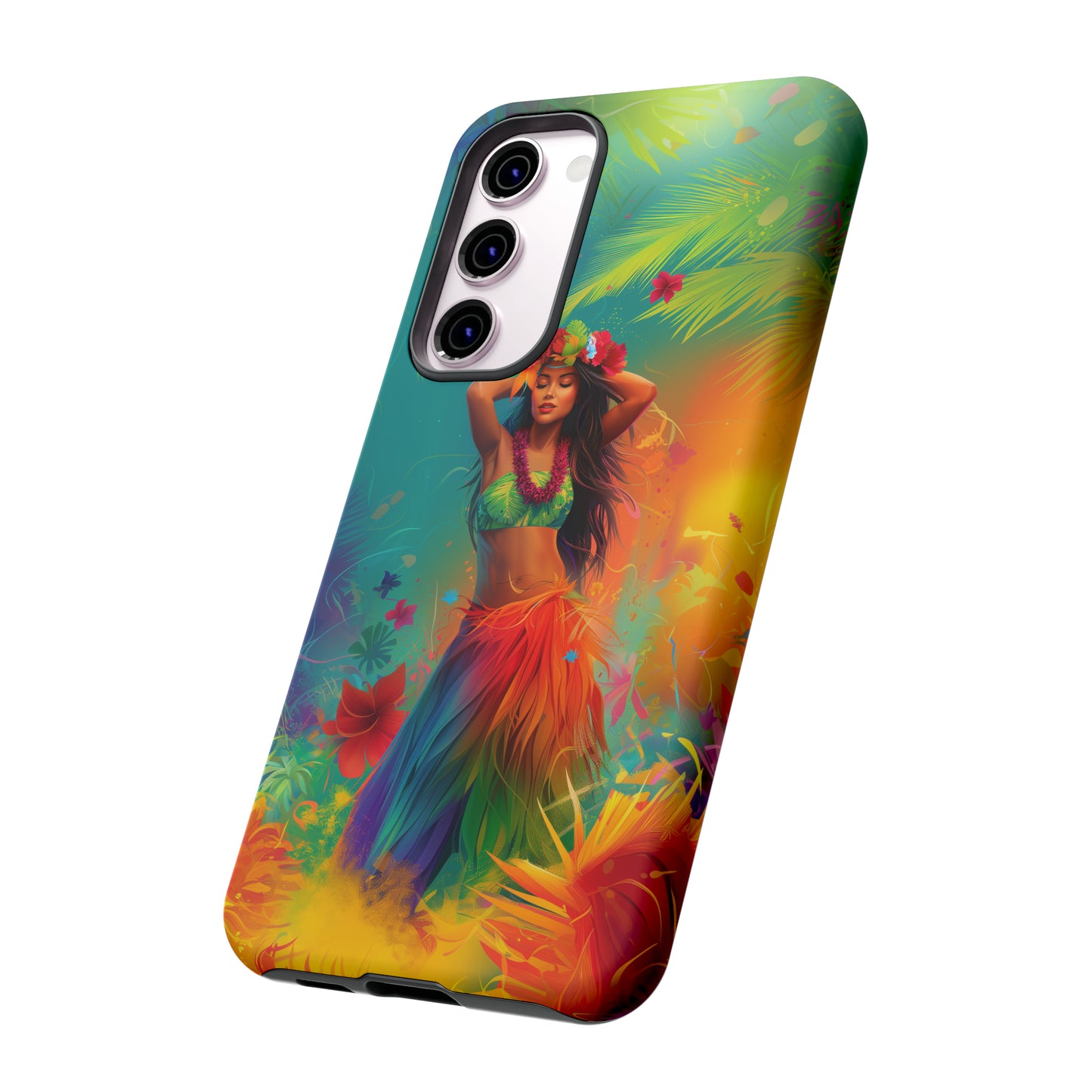 Hula Girl Hawaiian Phone Case, Tropical, Hibiscus, Wireless Compatible, Protective Cell Phone Case for iPhone, Samsung, Pixel phones