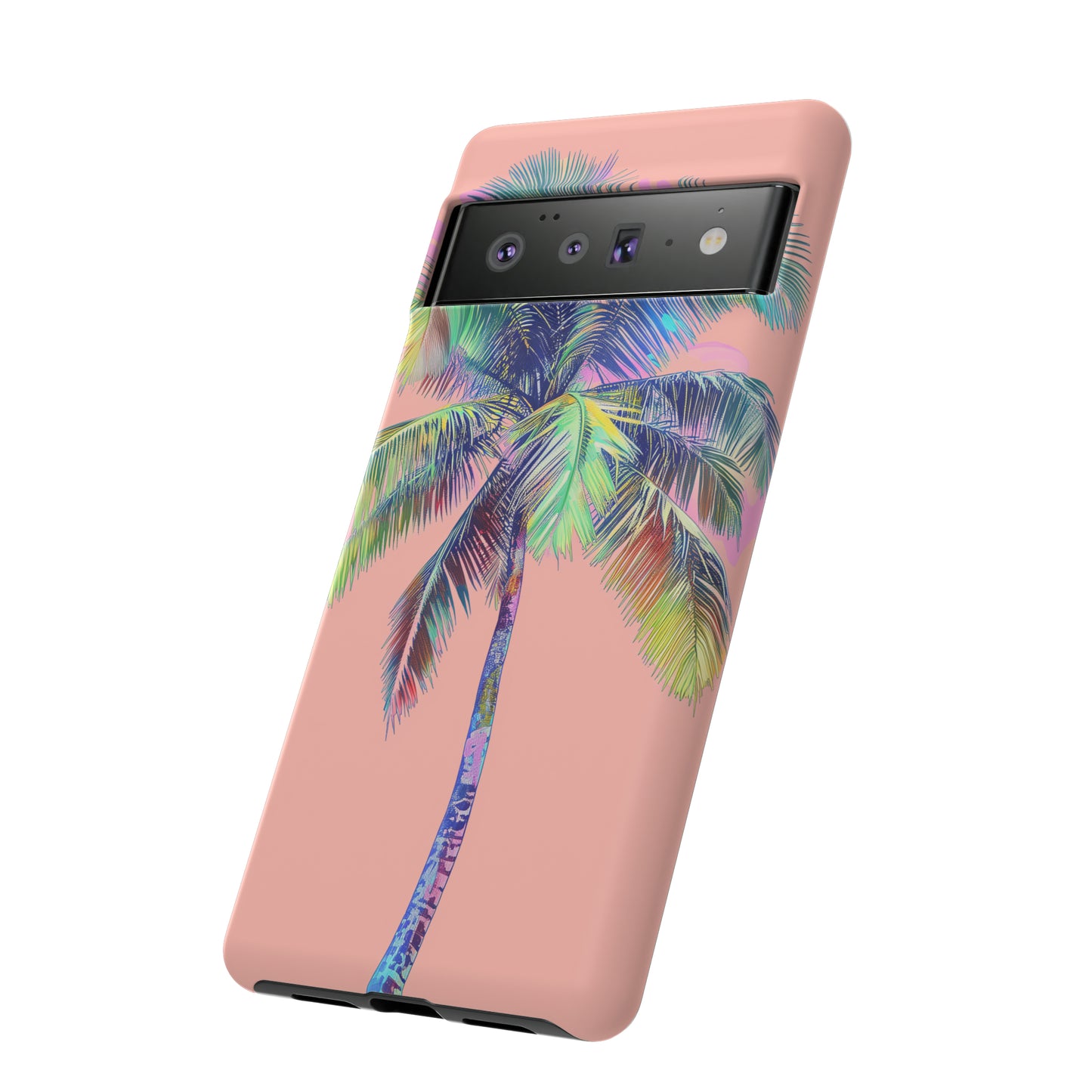 Pink Palm Tree Hawaiian Phone Case, Tropical, Hibiscus, Wireless Compatible, Protective Cell Phone Case for iPhone, Samsung, Pixel phones