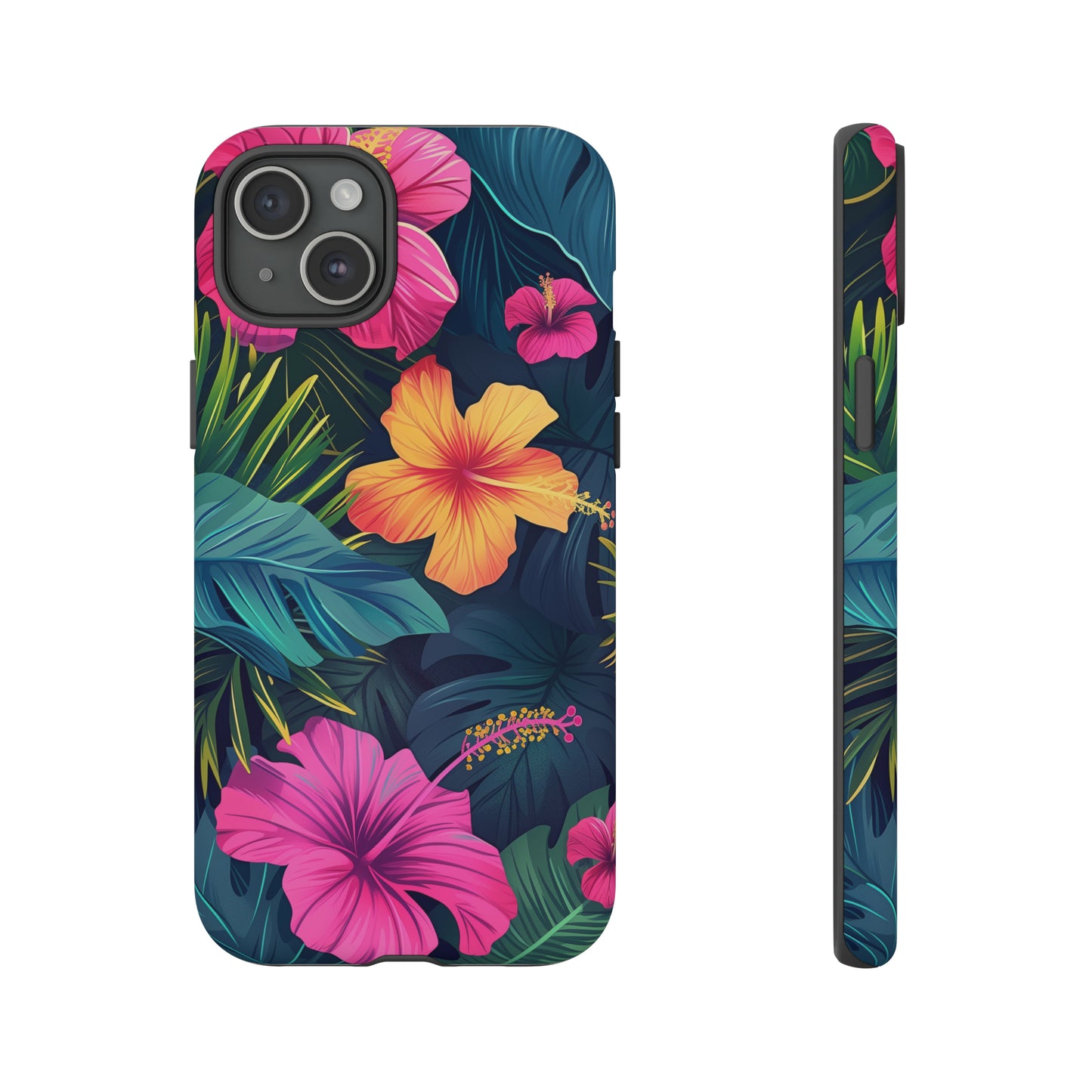 Hibiscus Dark Hawaiian Tropical Phone Case, 808, Island Tropics, Wireless Compatible, Protective Cell Phone Case iPhone, Samsung, Pixel