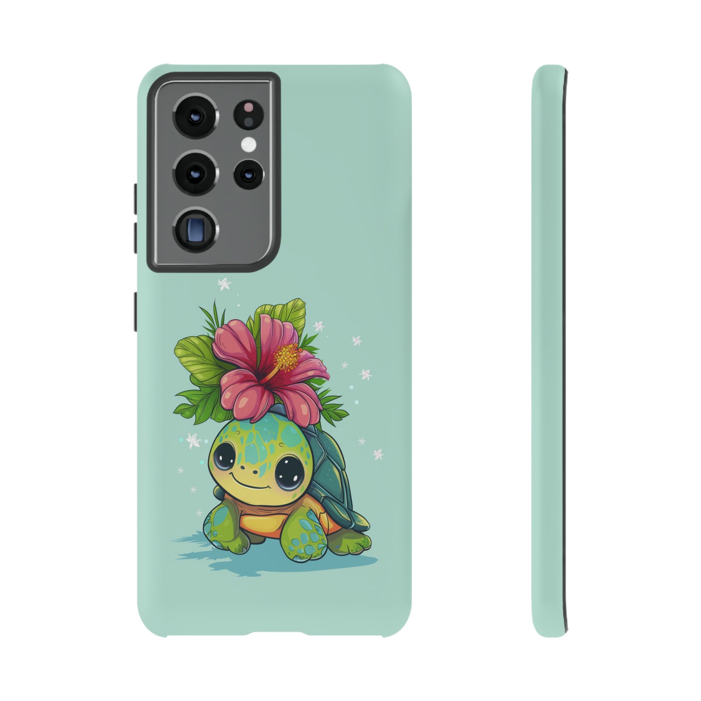 Cute Turtle Hawaiian Phone Case, Tropical, Hibiscus, Wireless Compatible, Protective Cell Phone Case for iPhone, Samsung, Pixel phones