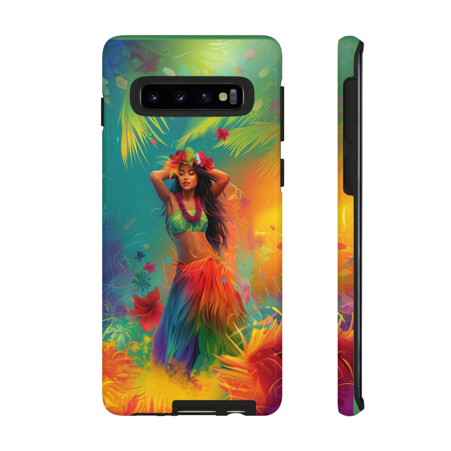 Hula Girl Hawaiian Phone Case, Tropical, Hibiscus, Wireless Compatible, Protective Cell Phone Case for iPhone, Samsung, Pixel phones
