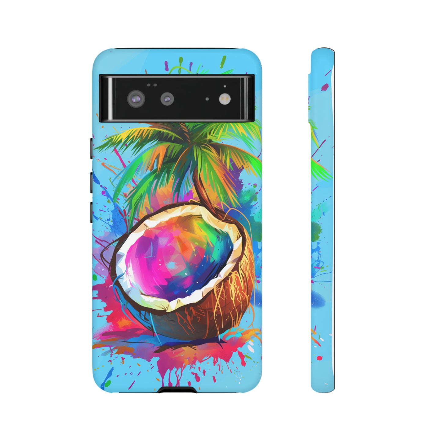 Coconut Colorful Hawaiian Tropical Phone Case, 808, Island Tropics, Wireless Compatible, Protective Cell Phone Case iPhone, Samsung, Pixel