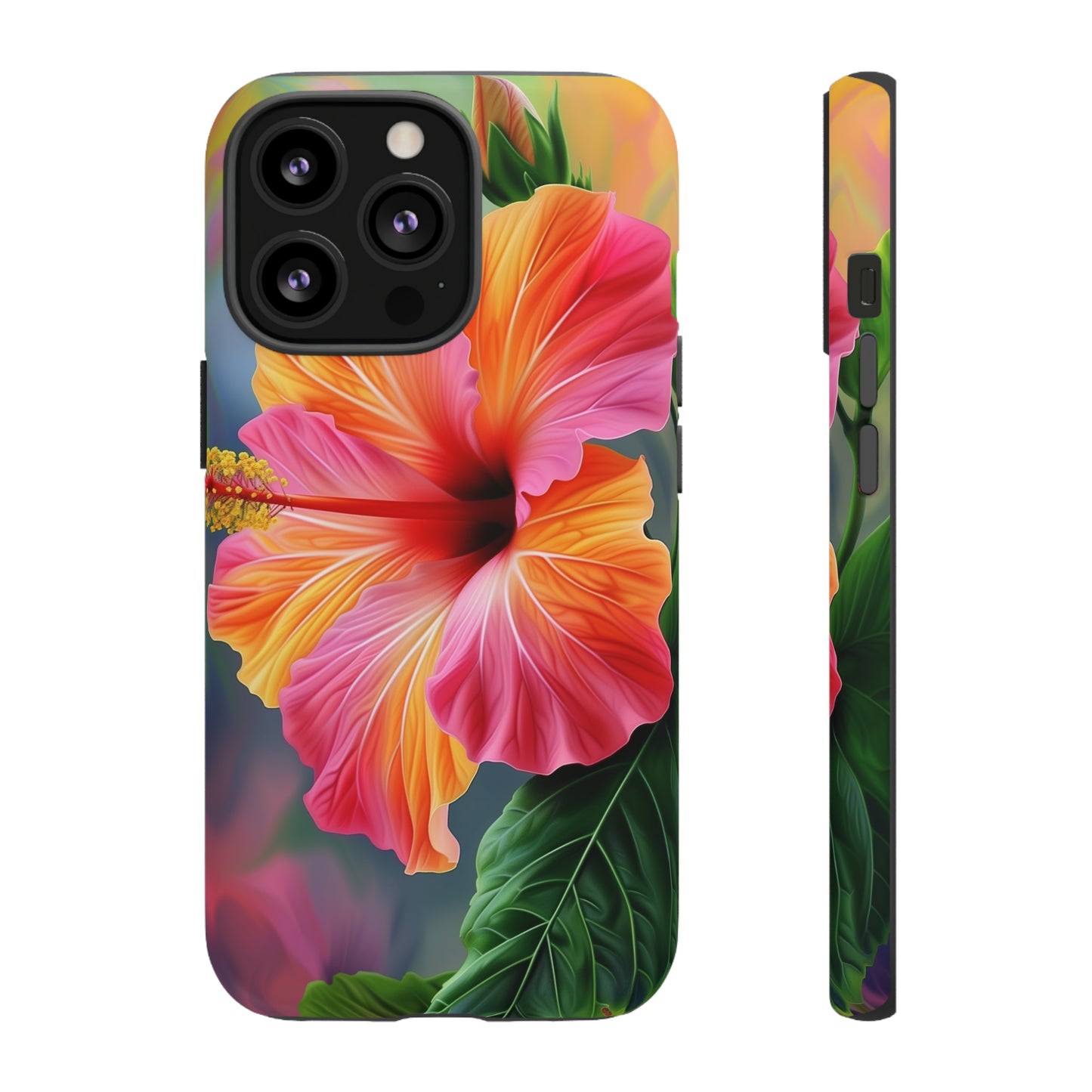 Hibiscus Flower Hawaiian Phone Case, Tropical, Wireless Compatible, Protective Cell Phone Case for iPhone, Samsung, Pixel phones