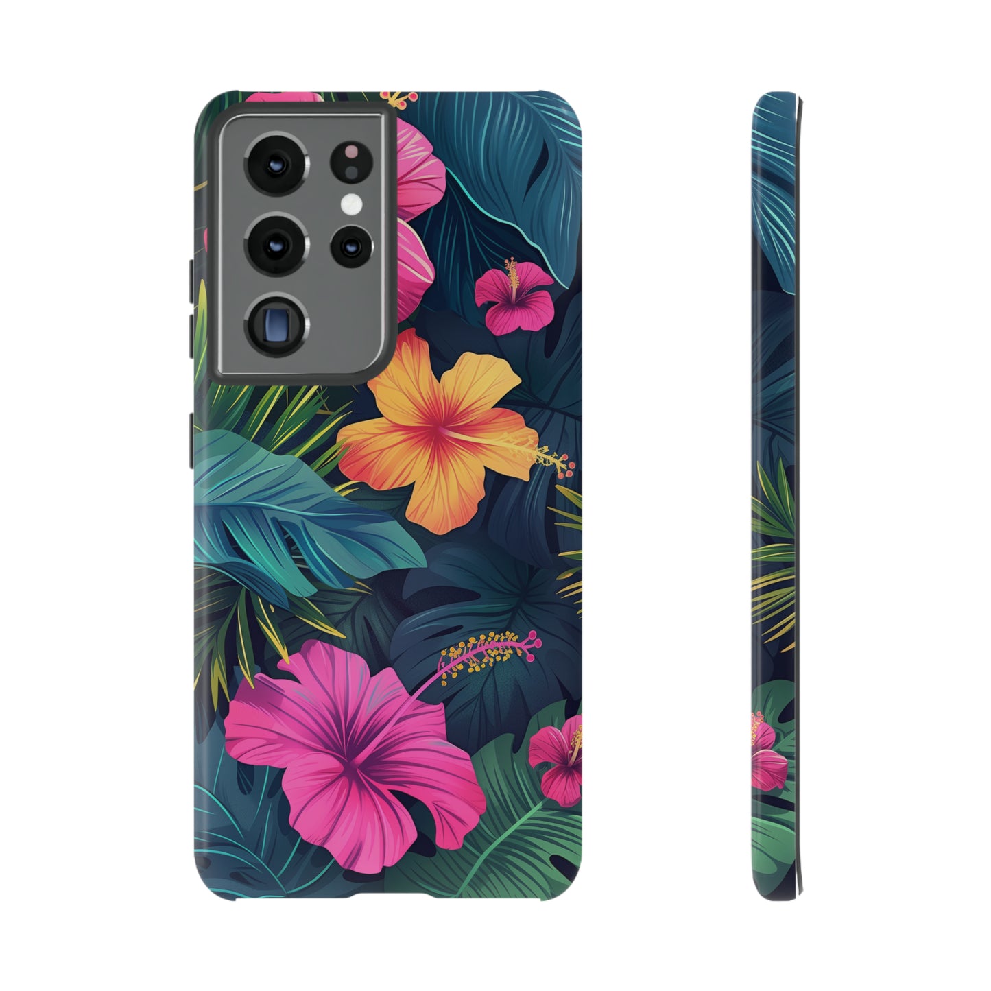 Hibiscus Dark Hawaiian Tropical Phone Case, 808, Island Tropics, Wireless Compatible, Protective Cell Phone Case iPhone, Samsung, Pixel