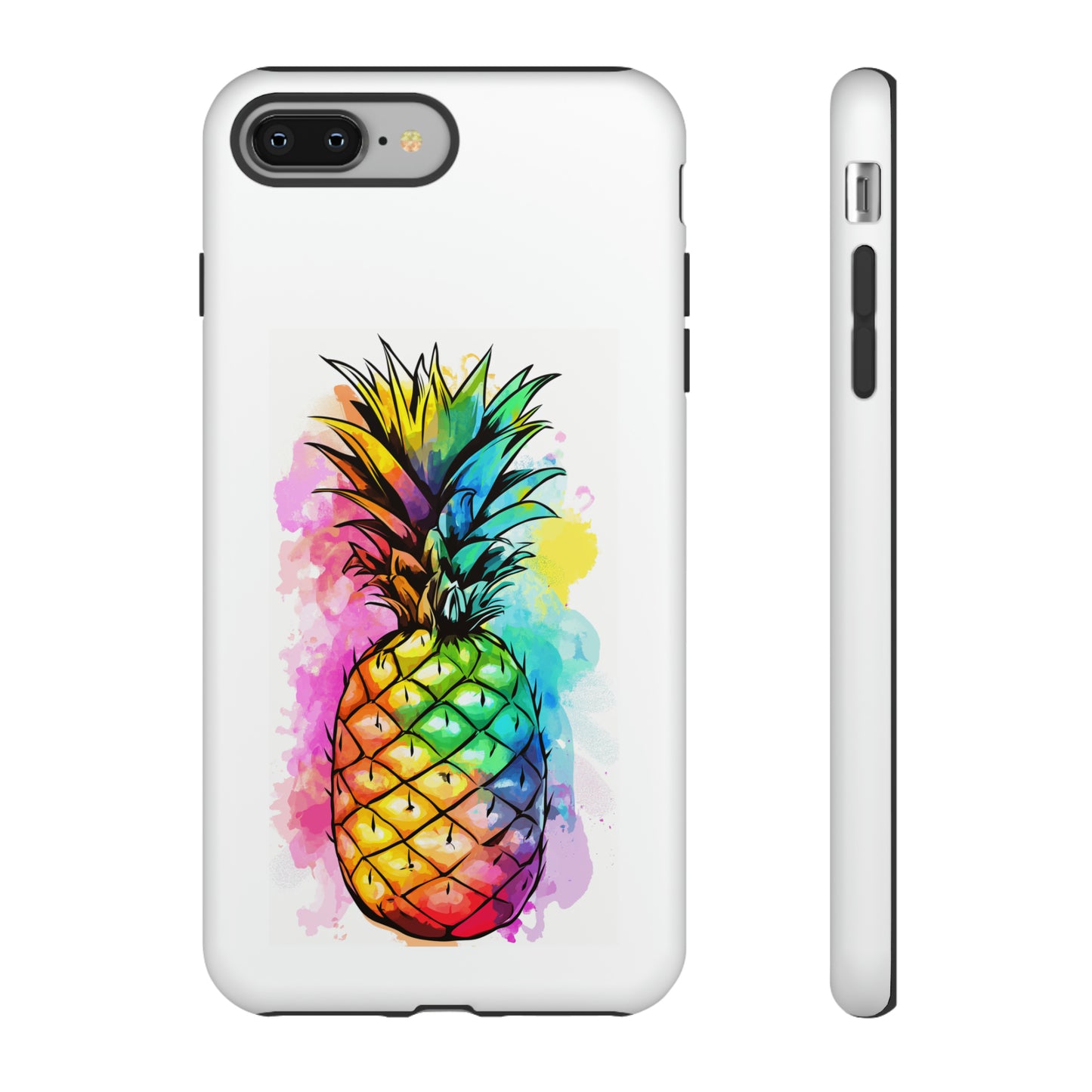 Color Splash Pineapple Hawaiian Phone Case, Tropical, Hibiscus, Wireless Compatible, Protective Cell Phone Case for iPhone, Samsung, Pixel