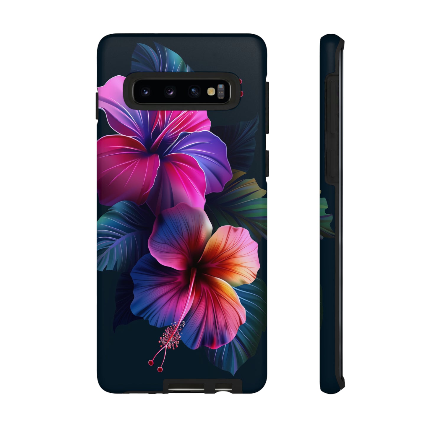 Hibiscus Neon Dark Hawaiian Tropical Phone Case, 808, Island Tropics, Wireless Compatible, Protective Cell Phone Case iPhone, Samsung, Pixel