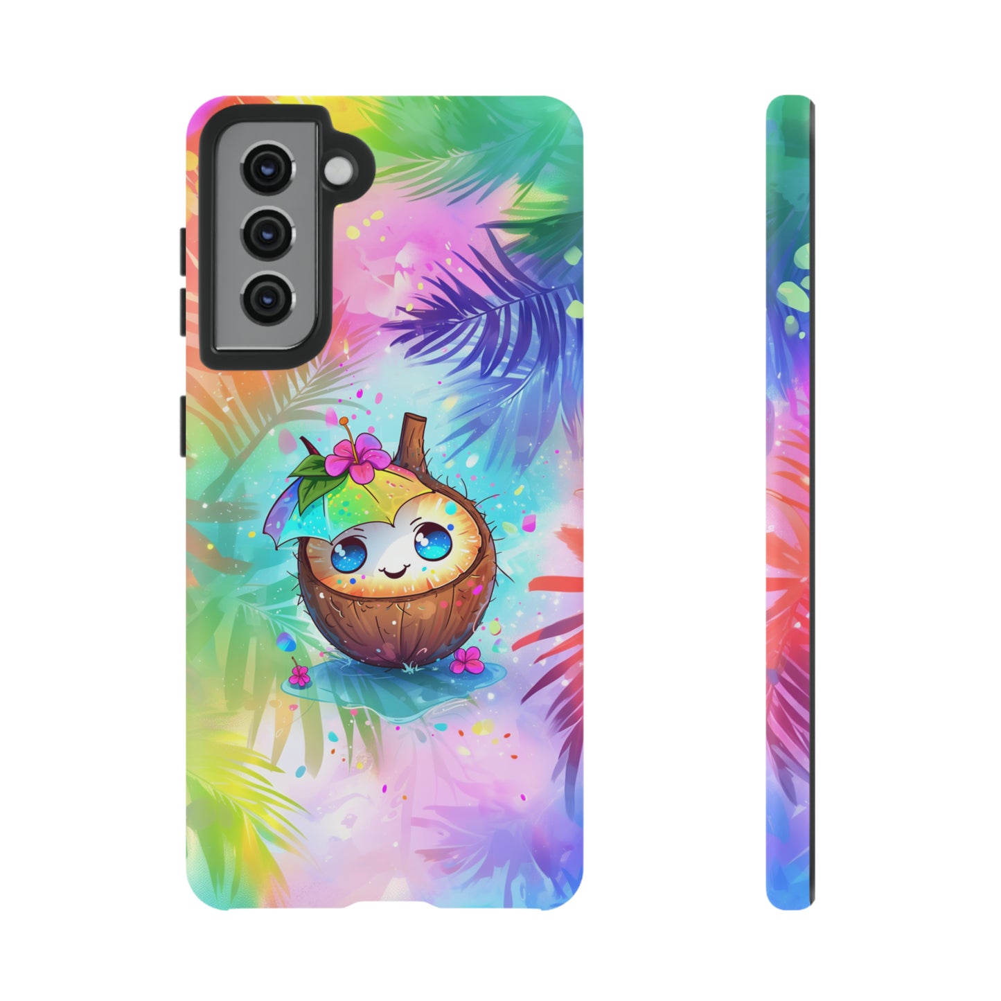 Cute Anime Coconut Hawaiian Tropical Phone Case, 808, Island Tropics, Wireless Compatible, Protective Cell Phone Case iPhone, Samsung, Pixel