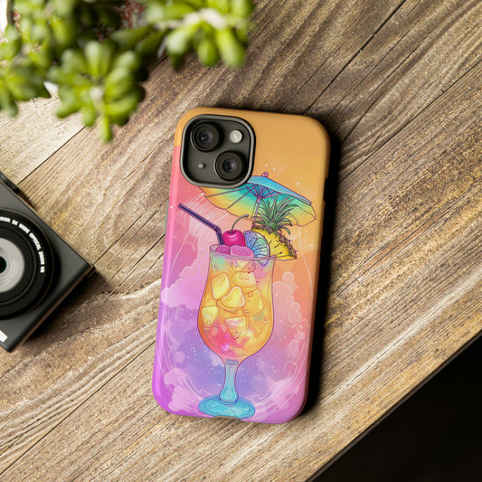Pina Colada Cocktail Hawaiian Tropical Phone Case, Island Tropics, Wireless Compatible, Protective Cell Phone Case iPhone, Samsung, Pixel