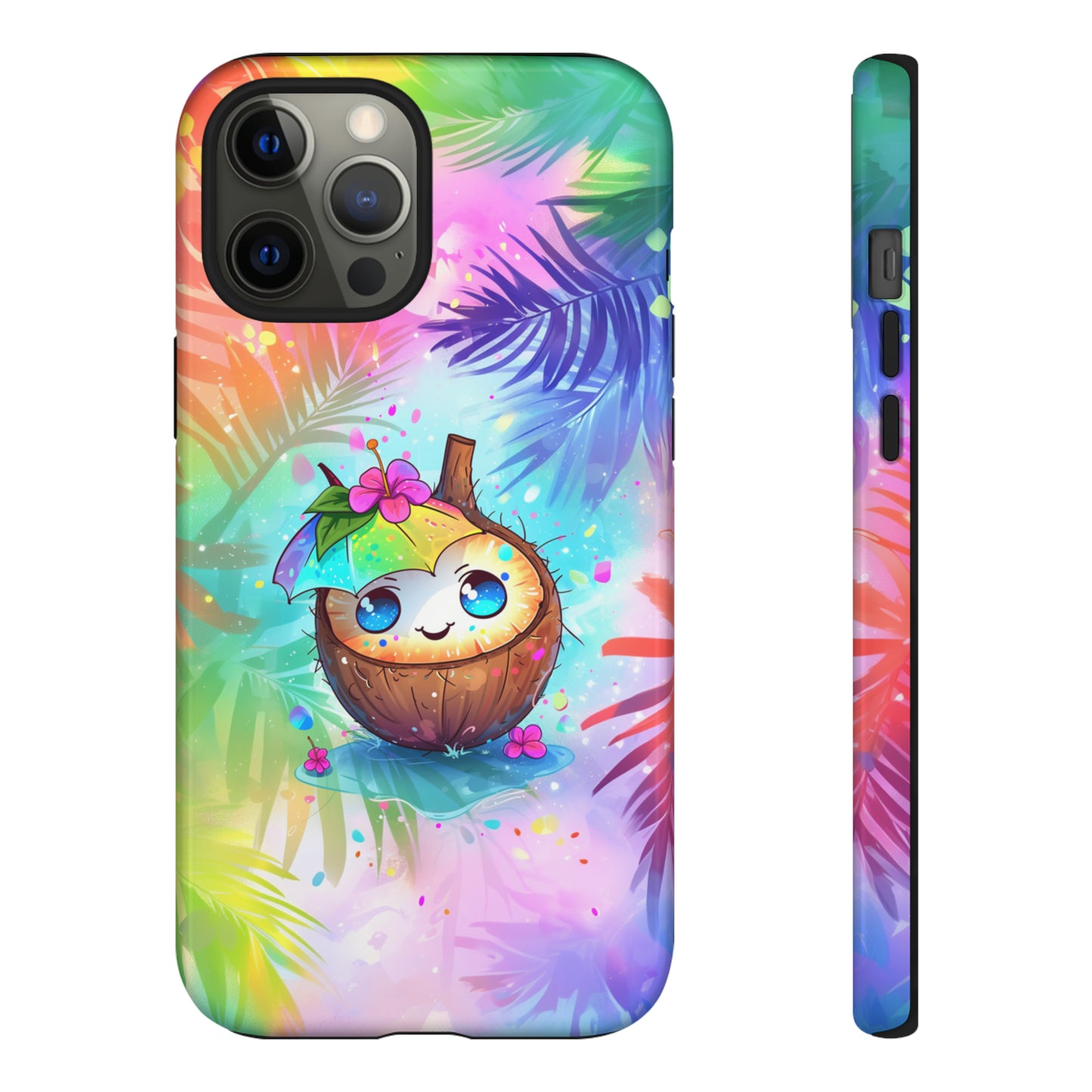 Cute Anime Coconut Hawaiian Tropical Phone Case, 808, Island Tropics, Wireless Compatible, Protective Cell Phone Case iPhone, Samsung, Pixel