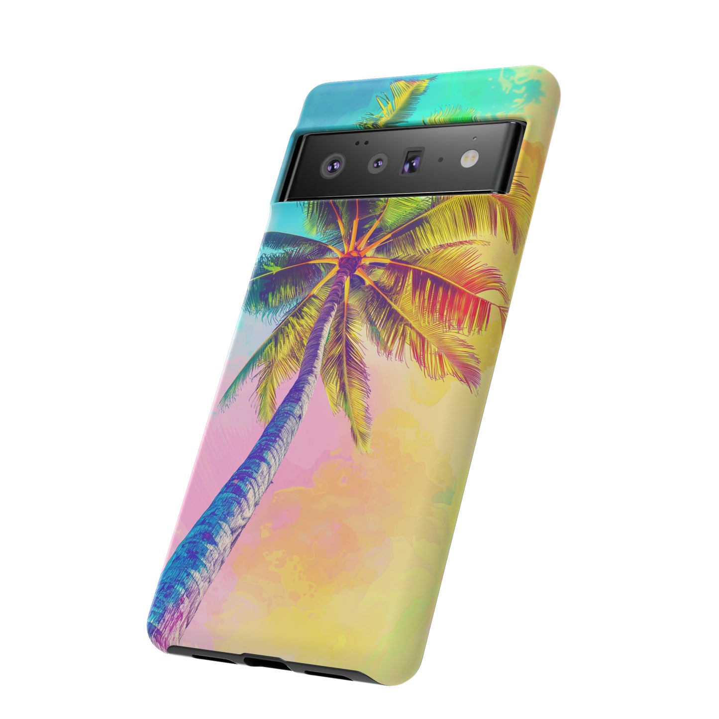 Palm Tree Colorful Hawaiian Tropical Phone Case, 808, Island Tropics, Wireless Compatible, Protective Cell Phone Case iPhone, Samsung, Pixel