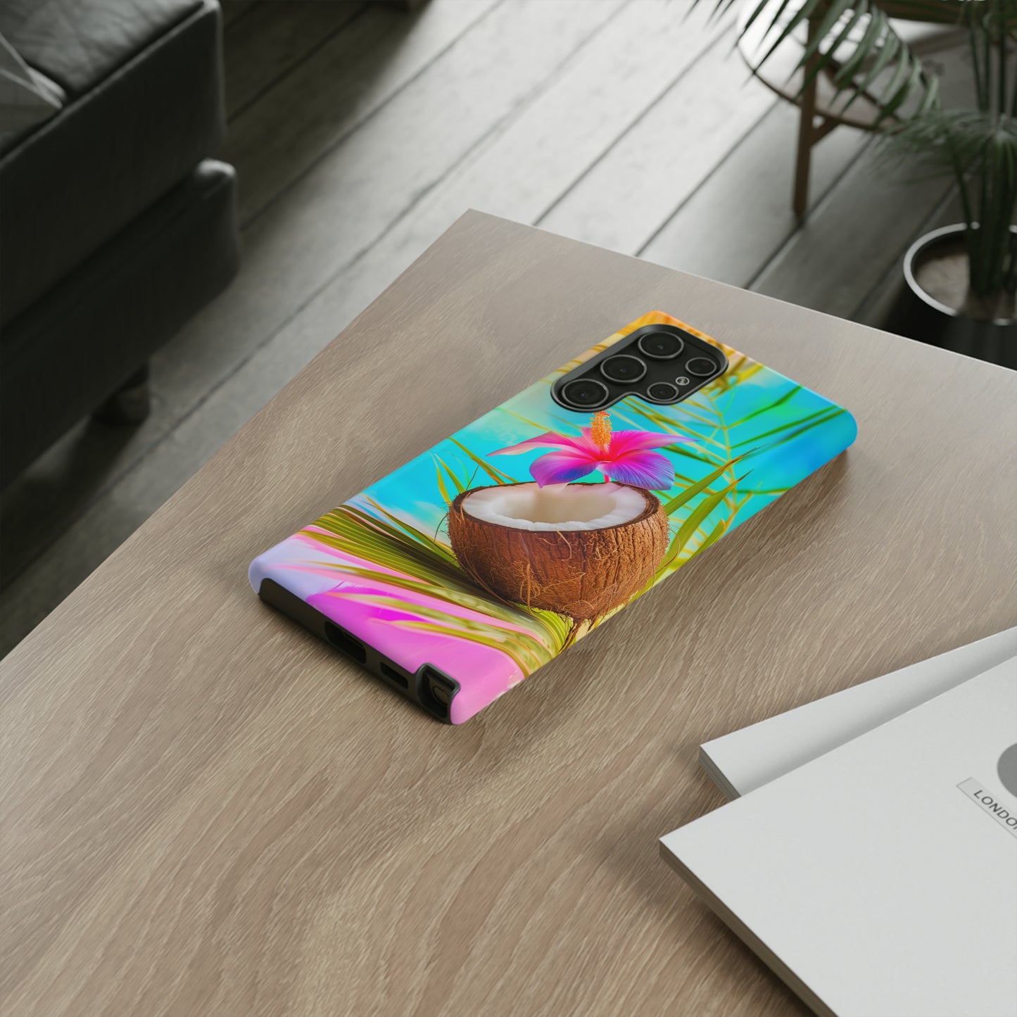 Coconut Colorful Hawaiian Tropical Phone Case, 808, Island Tropics, Wireless Compatible, Protective Cell Phone Case iPhone, Samsung, Pixel