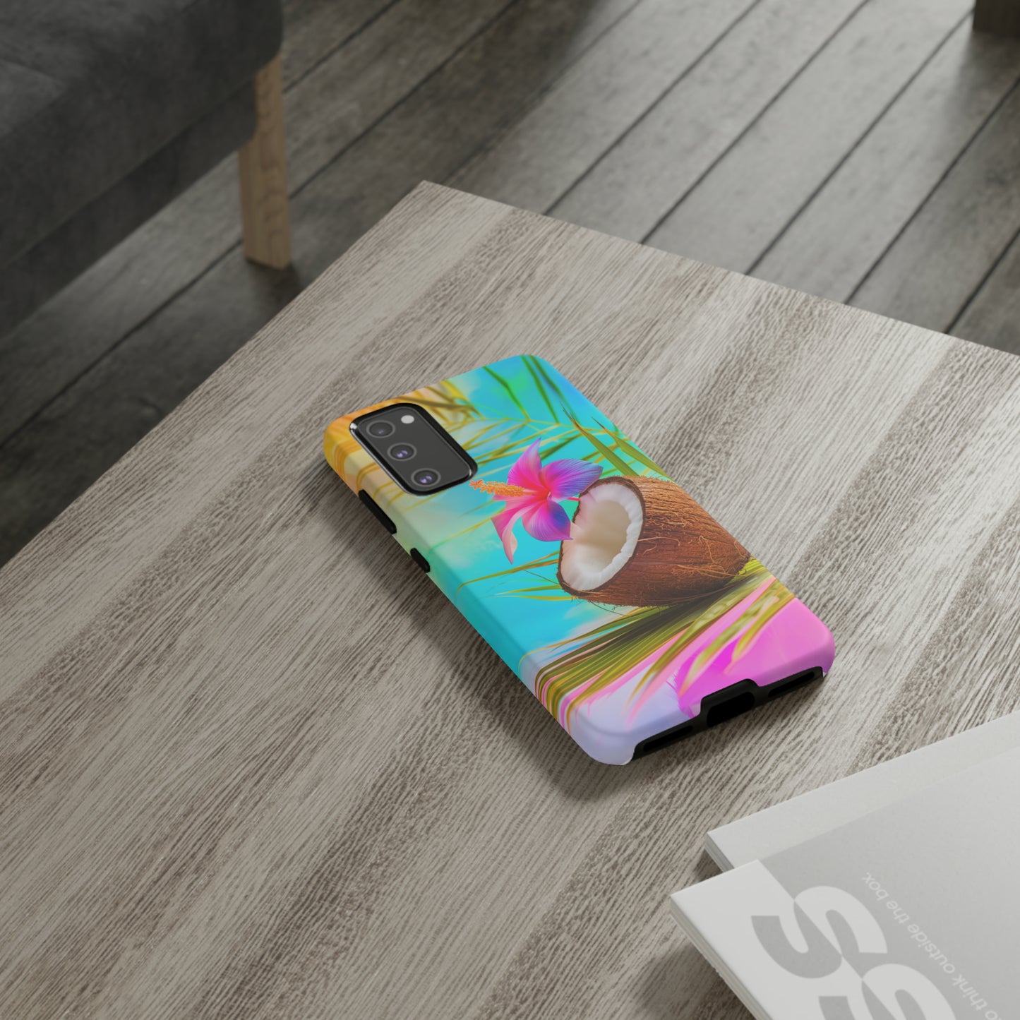 Coconut Colorful Hawaiian Tropical Phone Case, 808, Island Tropics, Wireless Compatible, Protective Cell Phone Case iPhone, Samsung, Pixel