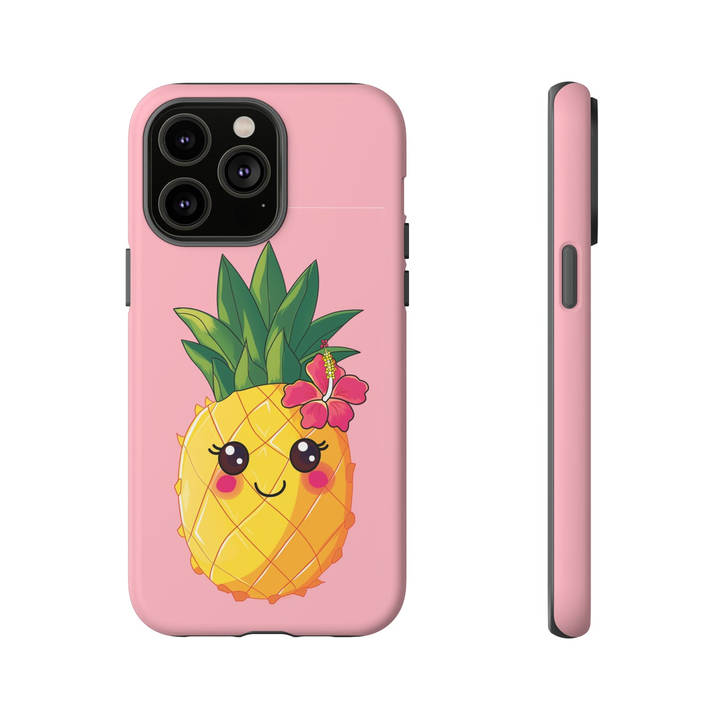 Cute Pineapple Hawaiian Phone Case, Tropical, Hibiscus, Wireless Compatible, Protective Cell Phone Case for iPhone, Samsung, Pixel phones
