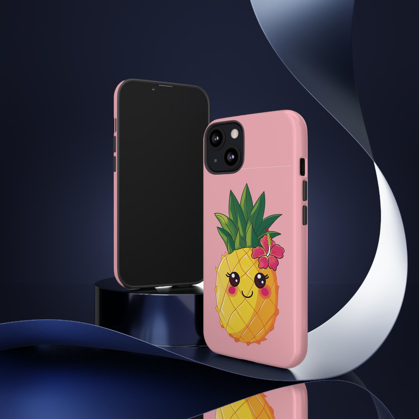 Cute Pineapple Hawaiian Phone Case, Tropical, Hibiscus, Wireless Compatible, Protective Cell Phone Case for iPhone, Samsung, Pixel phones
