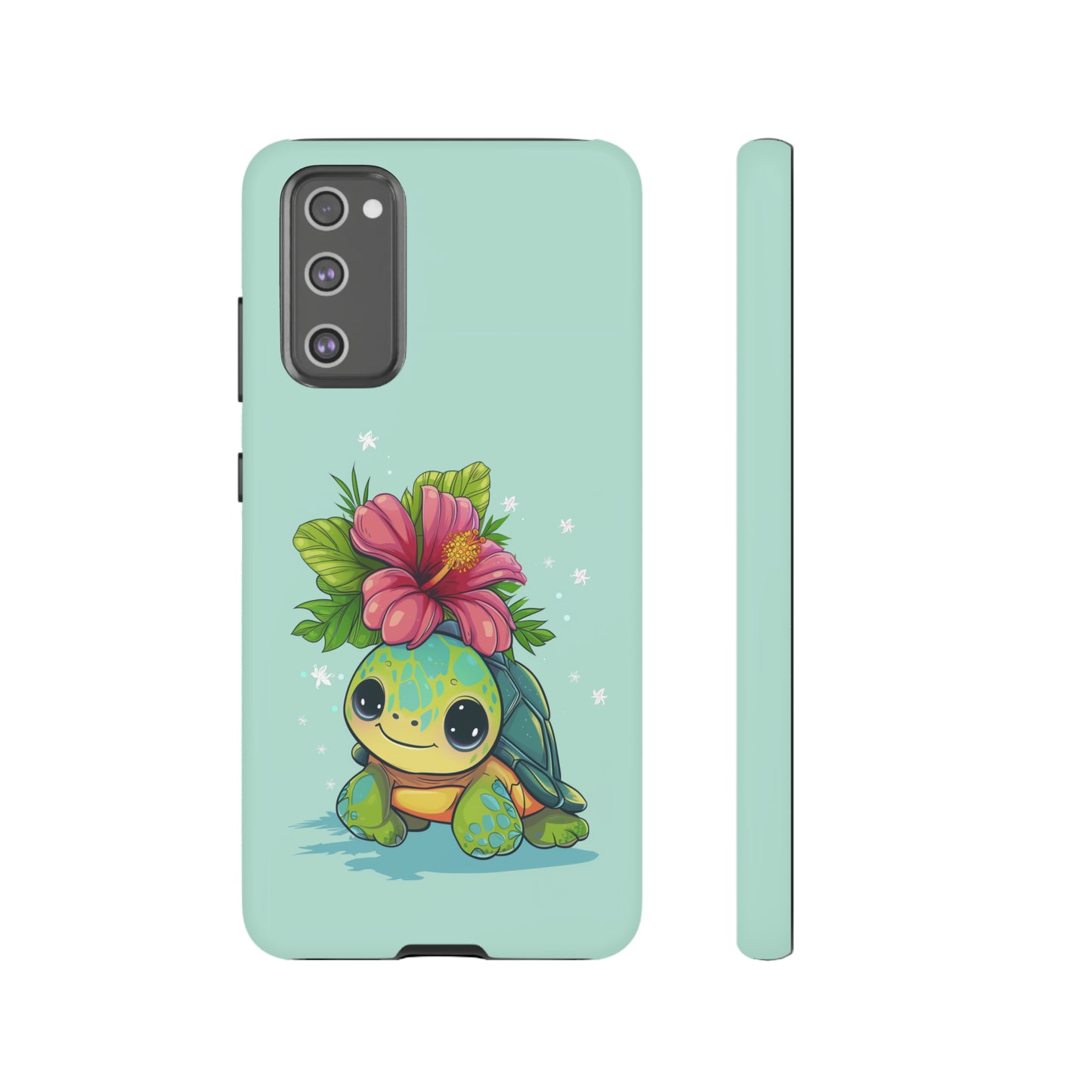 Cute Turtle Hawaiian Phone Case, Tropical, Hibiscus, Wireless Compatible, Protective Cell Phone Case for iPhone, Samsung, Pixel phones