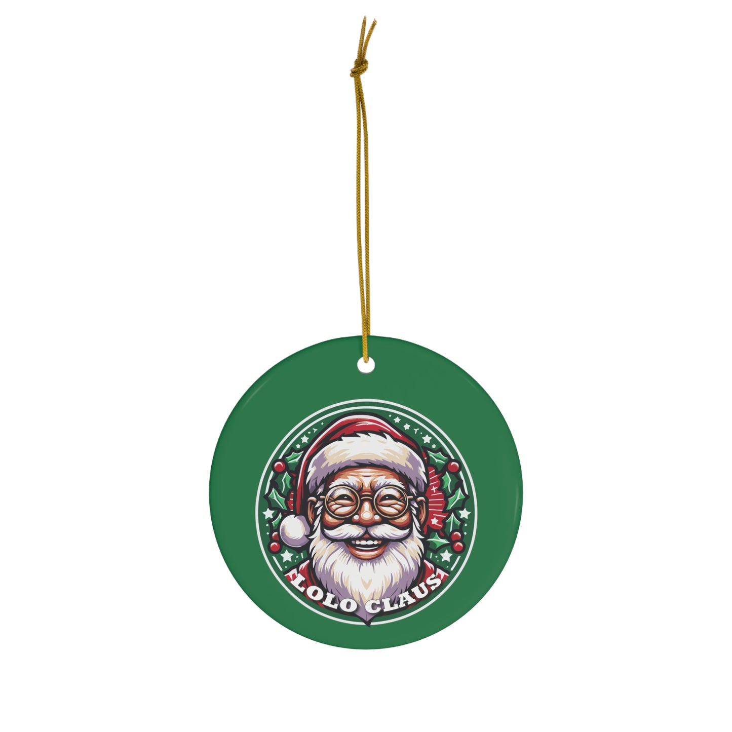 Lolo Claus Ceramic Ornament, 4 Shapes