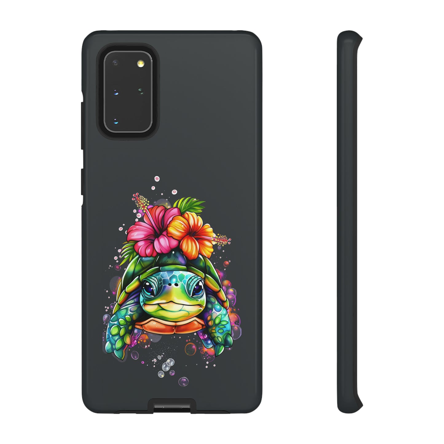Color Splash Turtle Hawaiian Phone Case, Tropical, Hibiscus, Wireless Compatible, Protective Cell Phone Case for iPhone, Samsung, Pixel