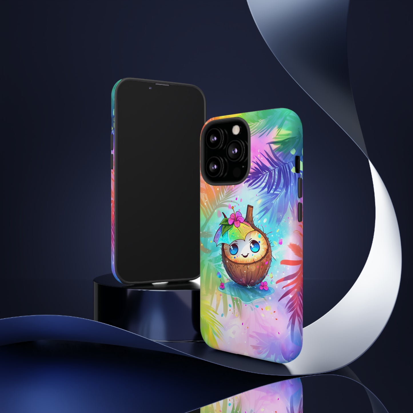 Cute Anime Coconut Hawaiian Tropical Phone Case, 808, Island Tropics, Wireless Compatible, Protective Cell Phone Case iPhone, Samsung, Pixel
