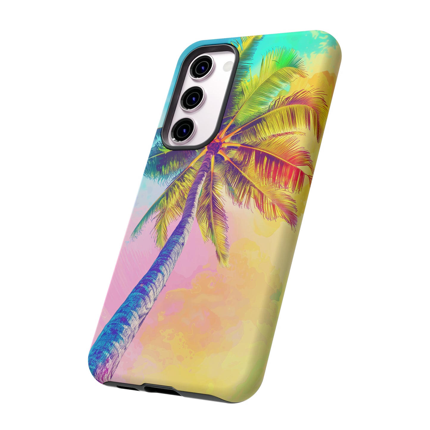 Palm Tree Colorful Hawaiian Tropical Phone Case, 808, Island Tropics, Wireless Compatible, Protective Cell Phone Case iPhone, Samsung, Pixel