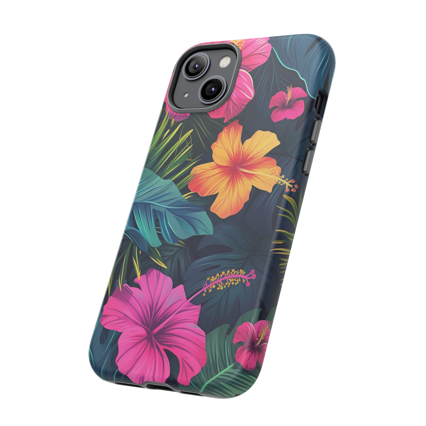 Hibiscus Dark Hawaiian Tropical Phone Case, 808, Island Tropics, Wireless Compatible, Protective Cell Phone Case iPhone, Samsung, Pixel