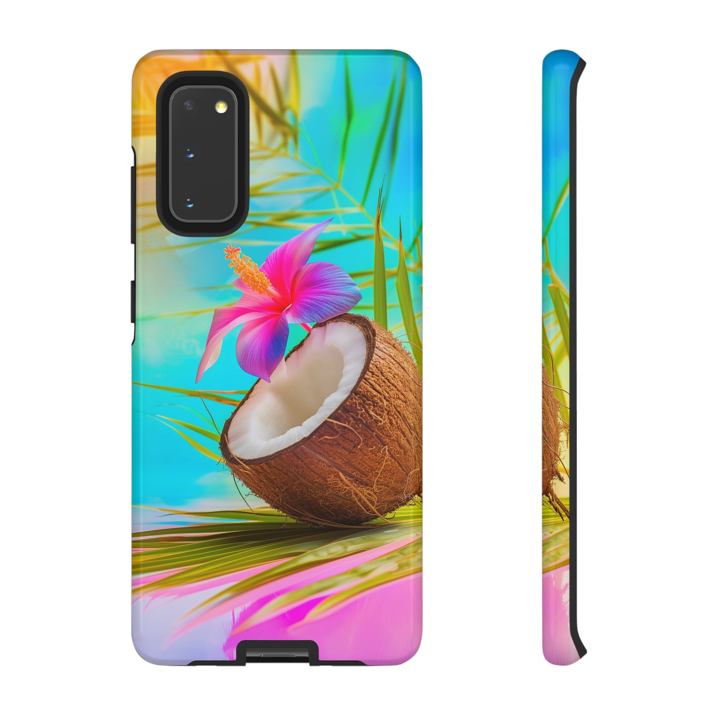 Coconut Colorful Hawaiian Tropical Phone Case, 808, Island Tropics, Wireless Compatible, Protective Cell Phone Case iPhone, Samsung, Pixel