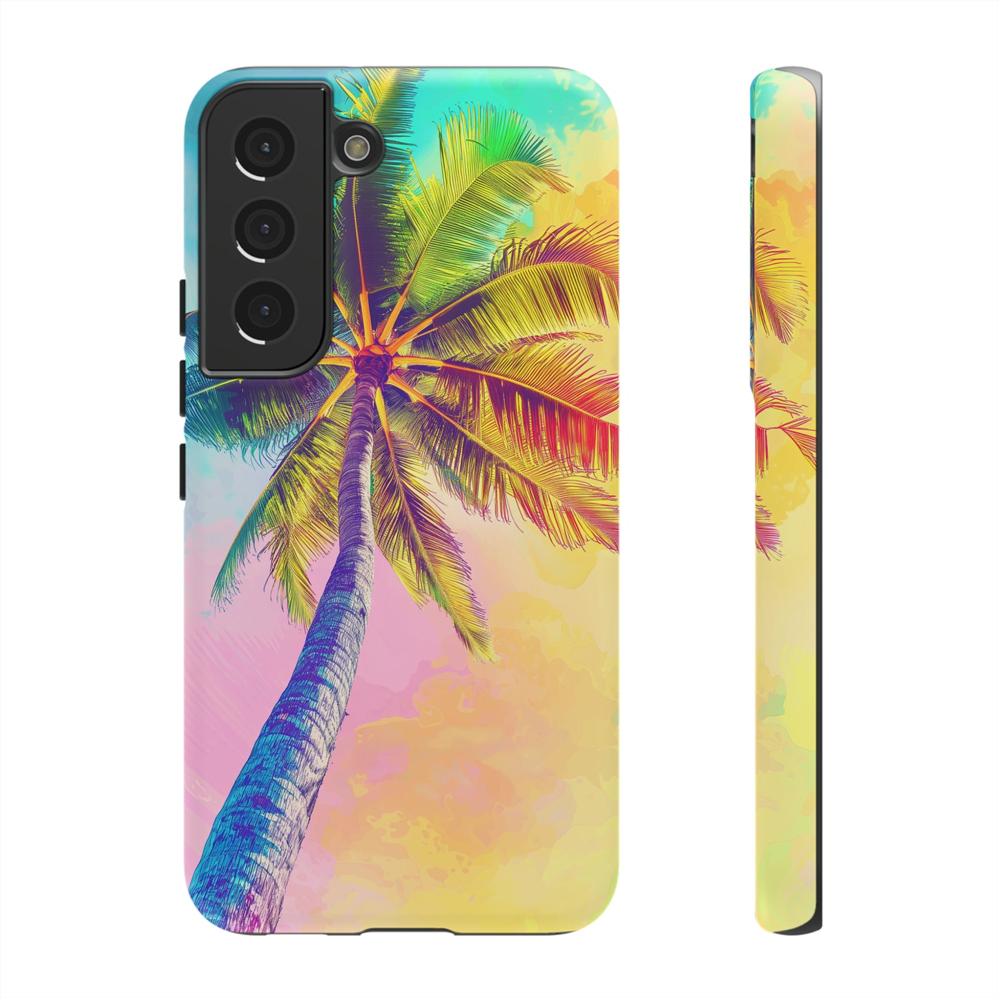 Palm Tree Colorful Hawaiian Tropical Phone Case, 808, Island Tropics, Wireless Compatible, Protective Cell Phone Case iPhone, Samsung, Pixel