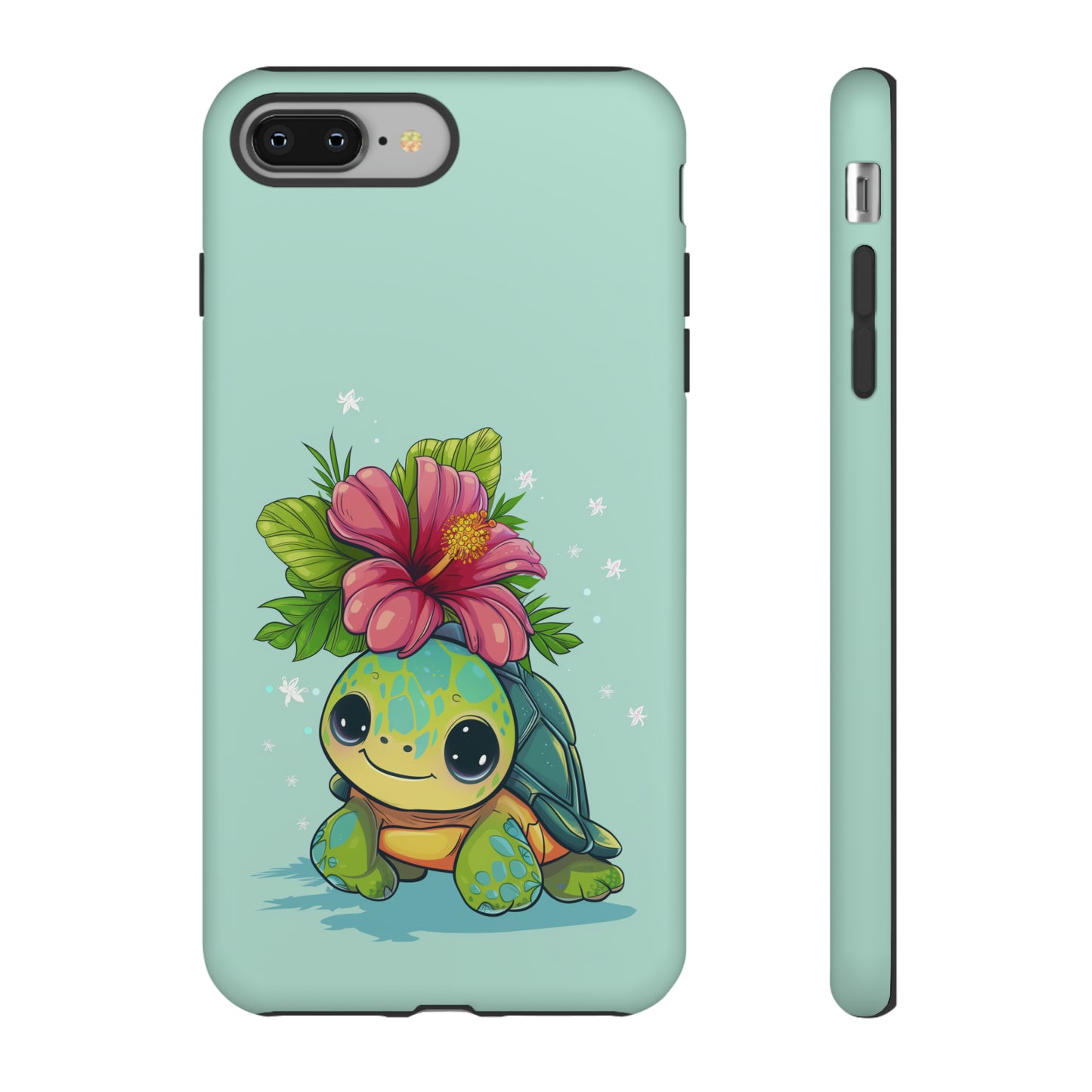 Cute Turtle Hawaiian Phone Case, Tropical, Hibiscus, Wireless Compatible, Protective Cell Phone Case for iPhone, Samsung, Pixel phones