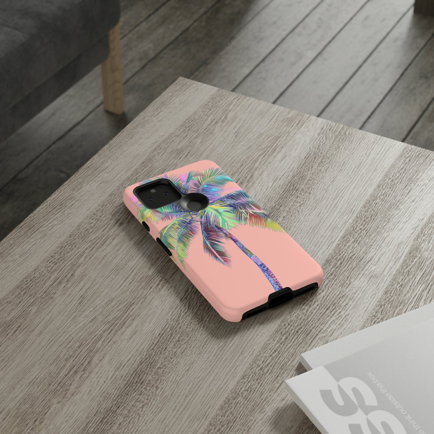 Pink Palm Tree Hawaiian Phone Case, Tropical, Hibiscus, Wireless Compatible, Protective Cell Phone Case for iPhone, Samsung, Pixel phones
