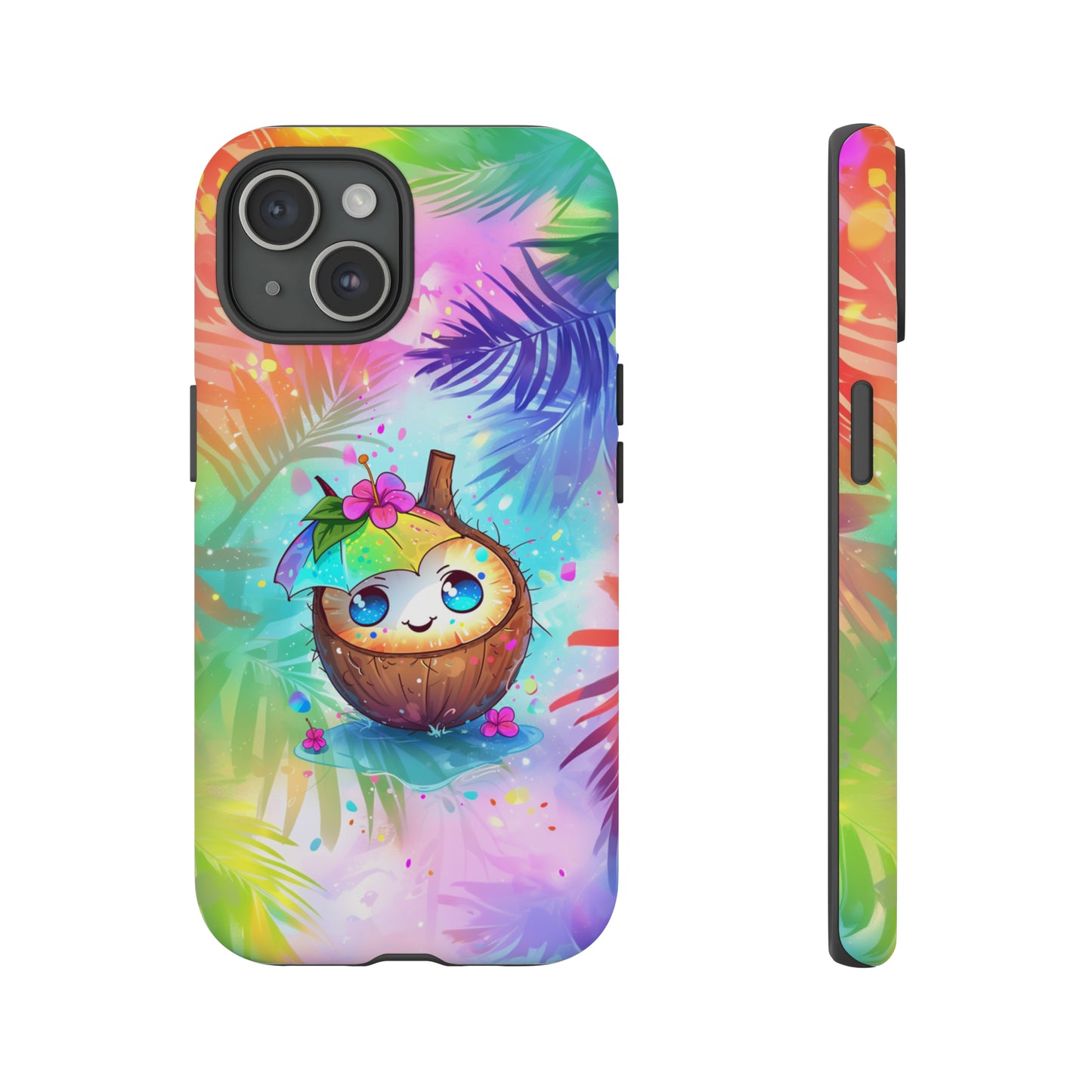 Cute Anime Coconut Hawaiian Tropical Phone Case, 808, Island Tropics, Wireless Compatible, Protective Cell Phone Case iPhone, Samsung, Pixel