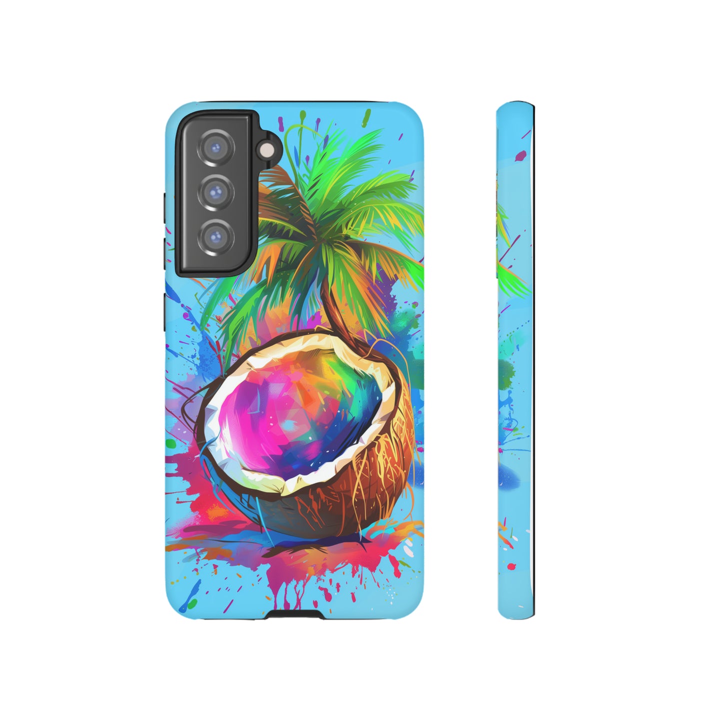 Coconut Colorful Hawaiian Tropical Phone Case, 808, Island Tropics, Wireless Compatible, Protective Cell Phone Case iPhone, Samsung, Pixel