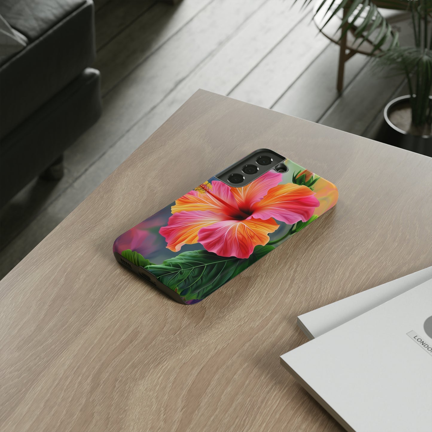Hibiscus Flower Hawaiian Phone Case, Tropical, Wireless Compatible, Protective Cell Phone Case for iPhone, Samsung, Pixel phones