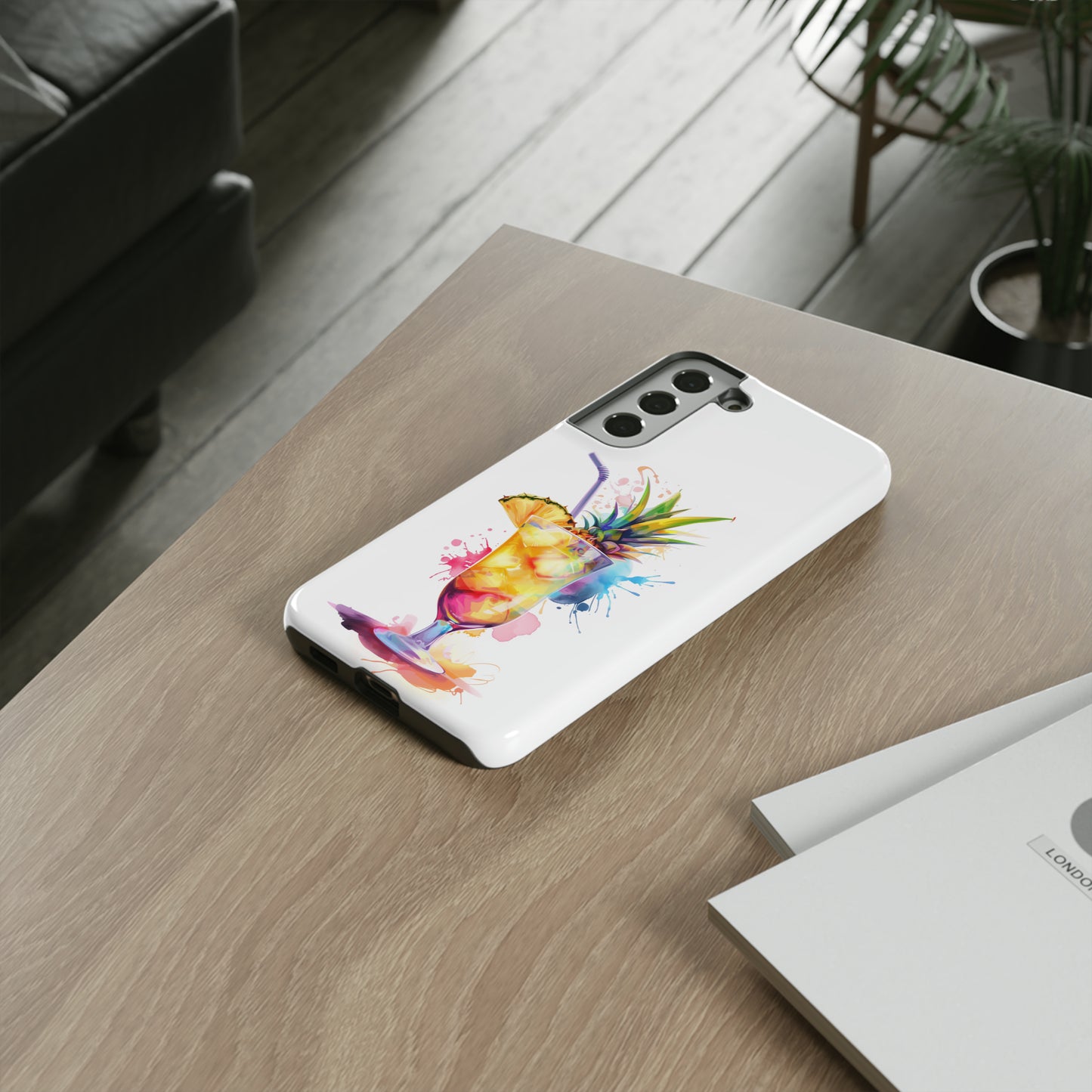 Pina Colada Cocktail Hawaiian Tropical Phone Case, Island Tropics, Wireless Compatible, Protective Cell Phone Case iPhone, Samsung, Pixel