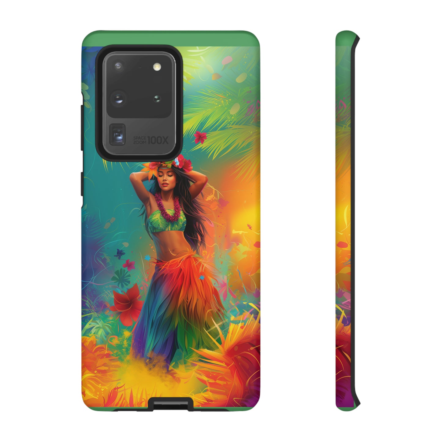 Hula Girl Hawaiian Phone Case, Tropical, Hibiscus, Wireless Compatible, Protective Cell Phone Case for iPhone, Samsung, Pixel phones