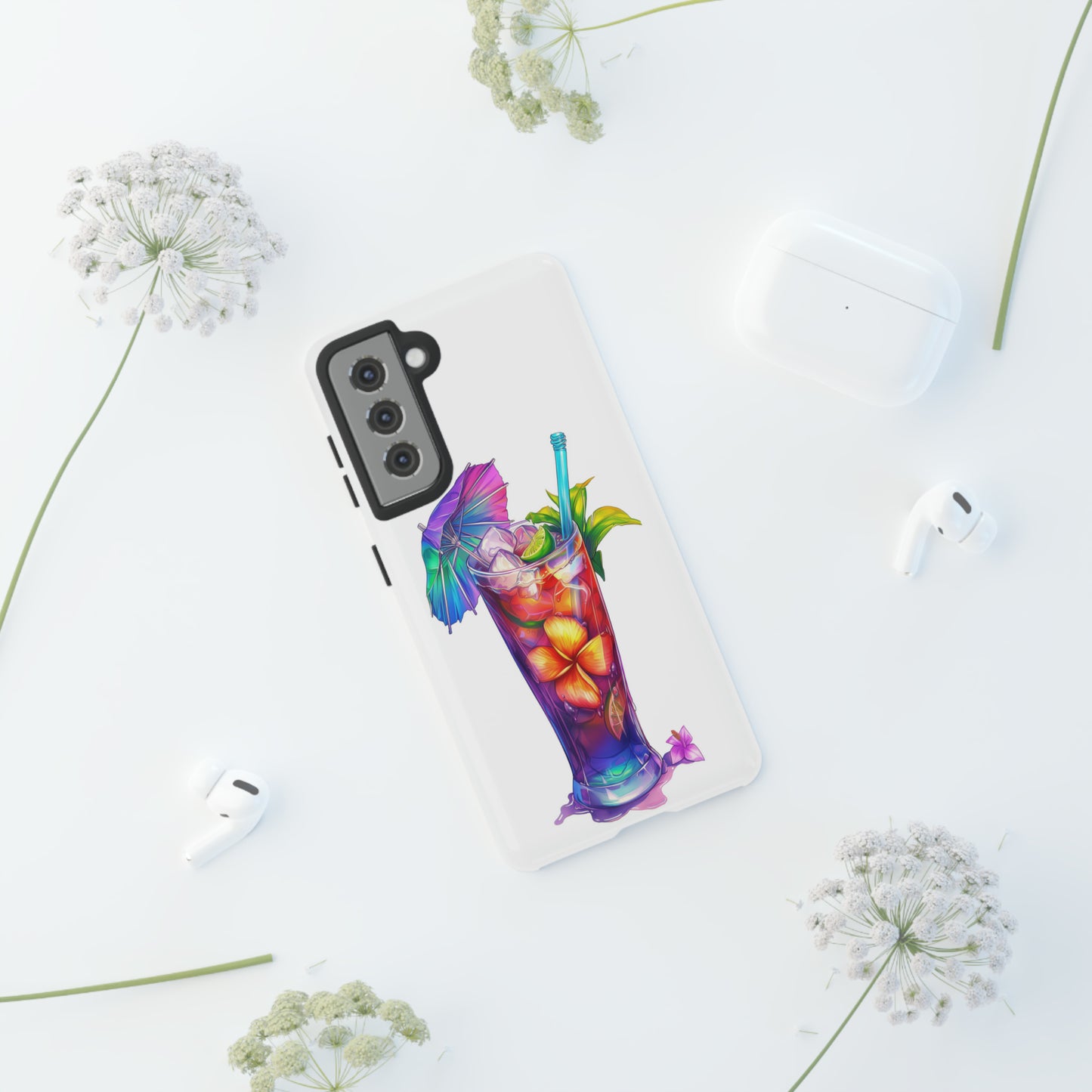 Mai Tai Cocktail Hawaiian Tropical Phone Case, 808, Island Tropics, Wireless Compatible, Protective Cell Phone Case iPhone, Samsung, Pixel
