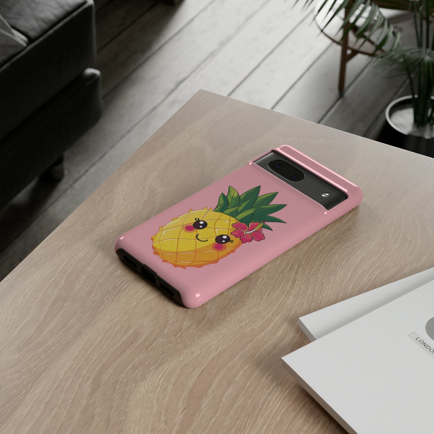 Cute Pineapple Hawaiian Phone Case, Tropical, Hibiscus, Wireless Compatible, Protective Cell Phone Case for iPhone, Samsung, Pixel phones