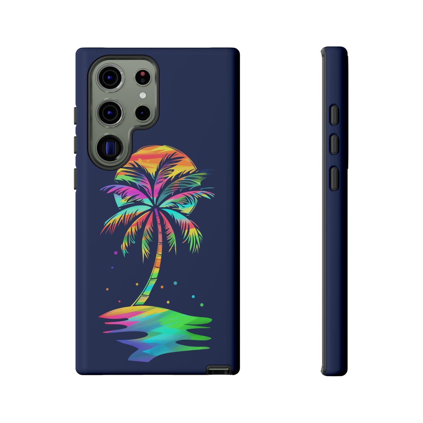 Night Palm Tree Hawaiian Phone Case, Tropical, Hibiscus, Wireless Compatible, Protective Cell Phone Case for iPhone, Samsung, Pixel phones
