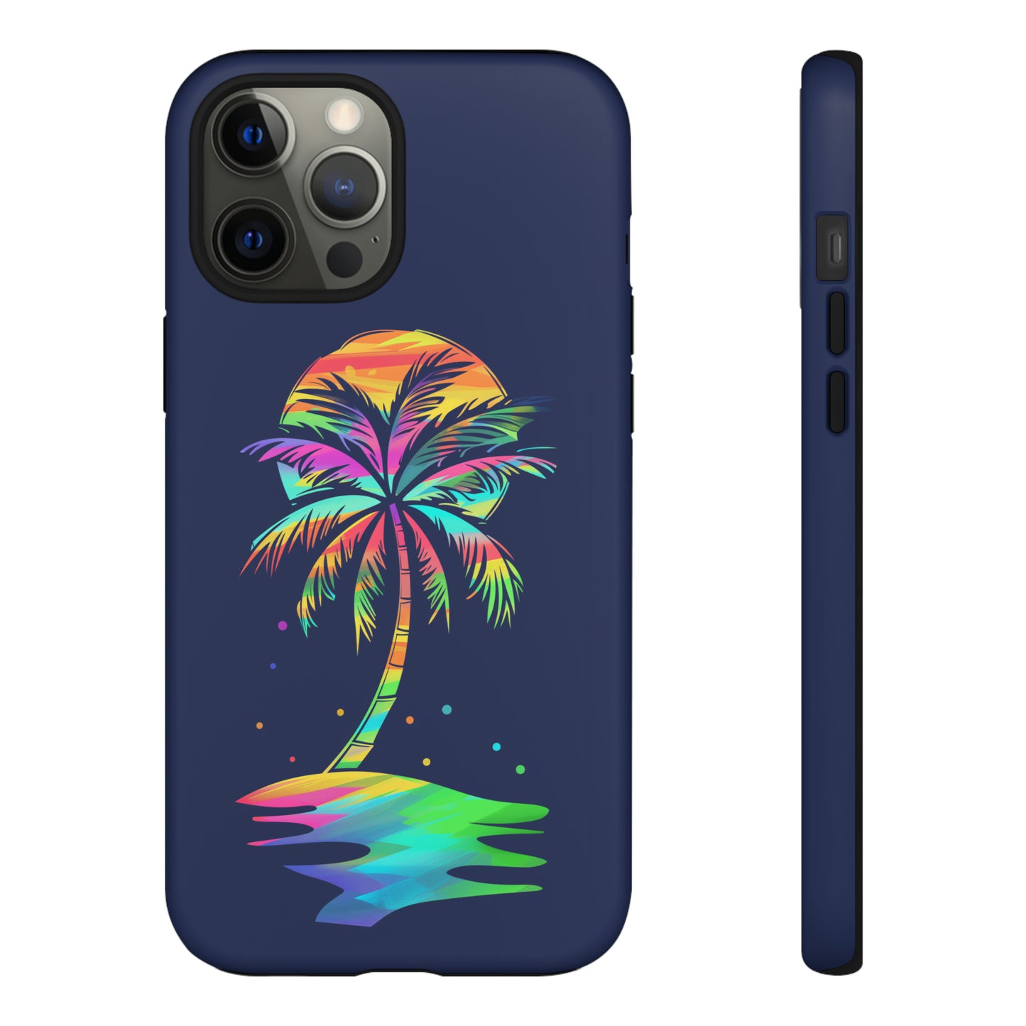 Night Palm Tree Hawaiian Phone Case, Tropical, Hibiscus, Wireless Compatible, Protective Cell Phone Case for iPhone, Samsung, Pixel phones