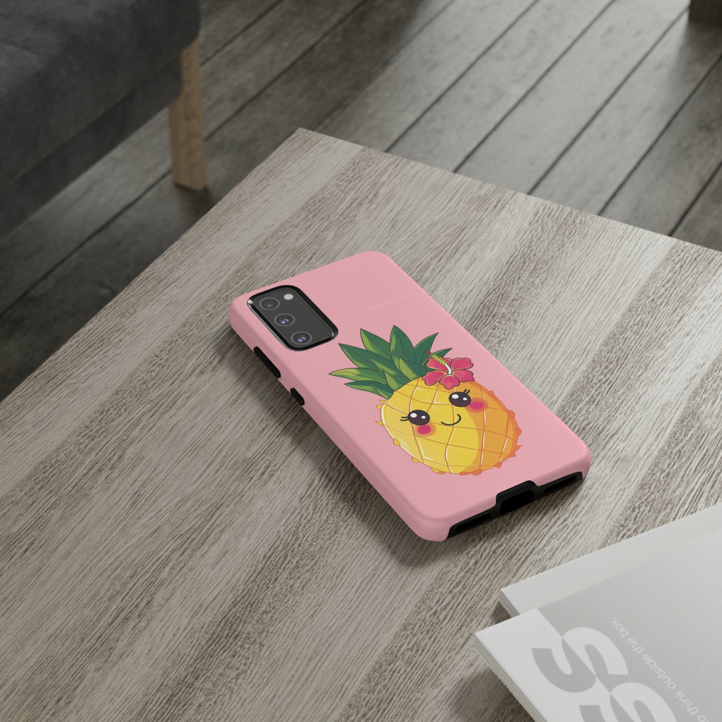 Cute Pineapple Hawaiian Phone Case, Tropical, Hibiscus, Wireless Compatible, Protective Cell Phone Case for iPhone, Samsung, Pixel phones