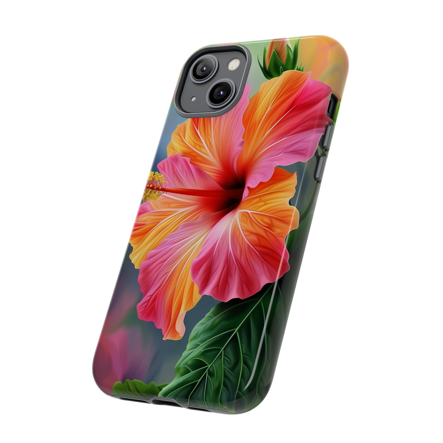 Hibiscus Flower Hawaiian Phone Case, Tropical, Wireless Compatible, Protective Cell Phone Case for iPhone, Samsung, Pixel phones